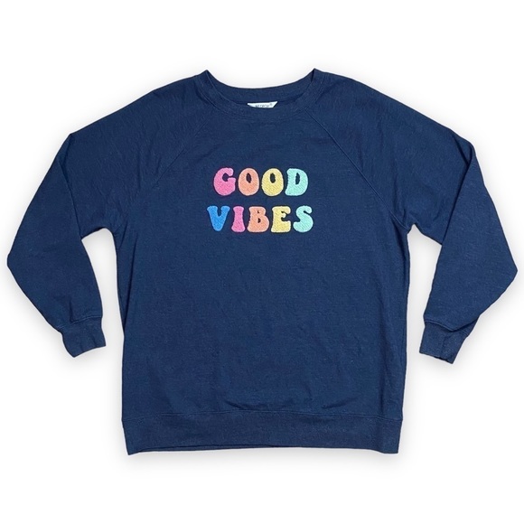 Wildfox Women's Statement Sweatshirt In Blue (Good Vibes) - Medium - Picture 3 of 10